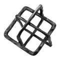 10 Inch Metal Accent Decor With Square Inters, Gray Gray Metal