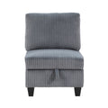 Modern Living Room Furniture Dark Gray Armless Chair With Storage Corduroy Fabric Upholstery 1Pc Modular Armless Chair Dark Gray Primary Living Space Contemporary,Modern Solid Wood