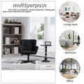 Modern Velvet Desk Chair Swirl Office Chair No Wheels Comfy Computer Task Chair Metal Legs Upholstered Accent Arm Chair For Living Room Bedroom Small Spaces Home Office, Black Black Bedroom Foam Velvet