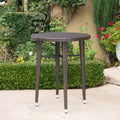 Rattan Round Bar Table Brown Multi Rattan