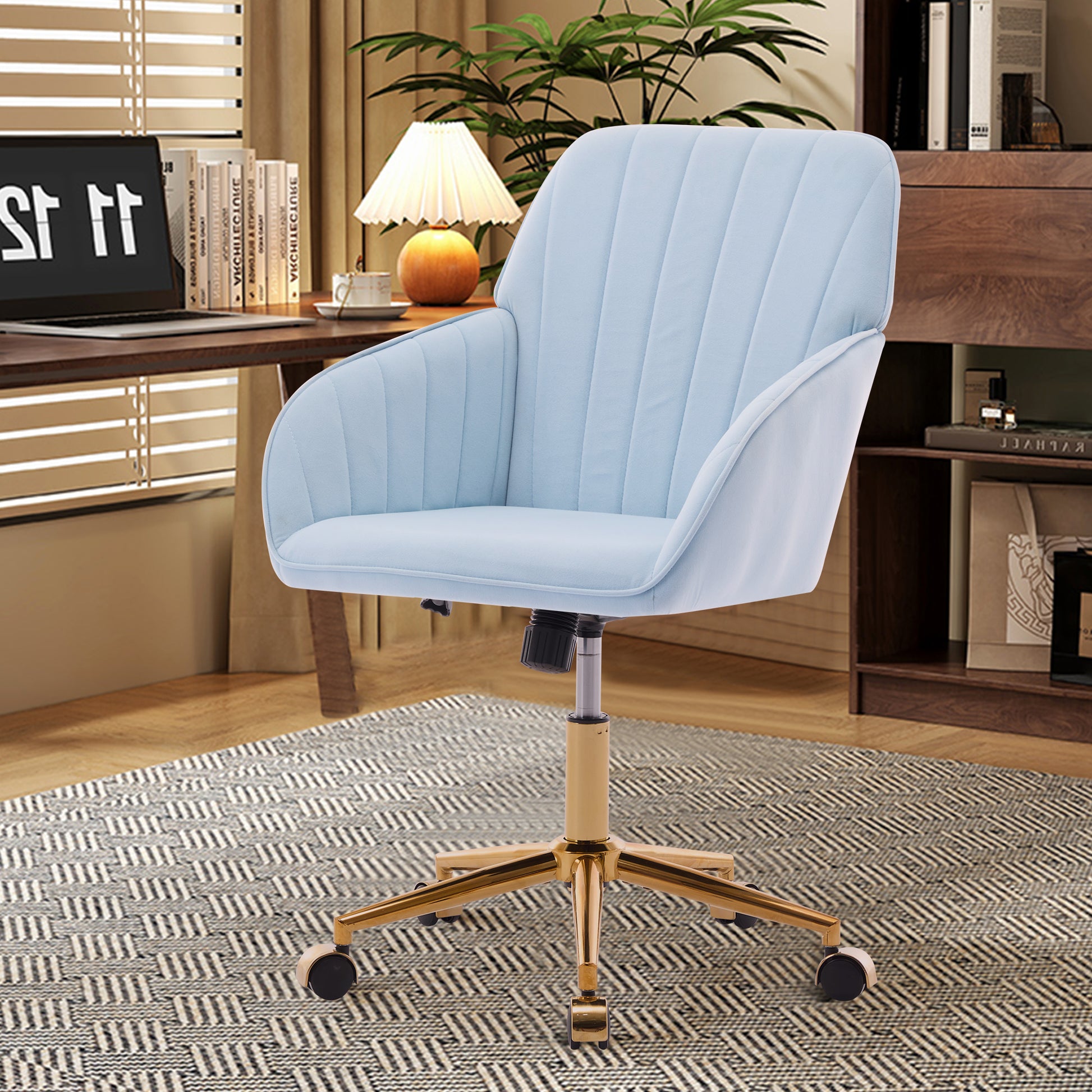 Ty Office Chair Baby Blue Velvet