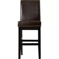 Old Hm: 54222.00Kp Upholstered 30'' Counter Stool With Solid Wood Frame Set Of 2 Brown Set Of 2 Leather