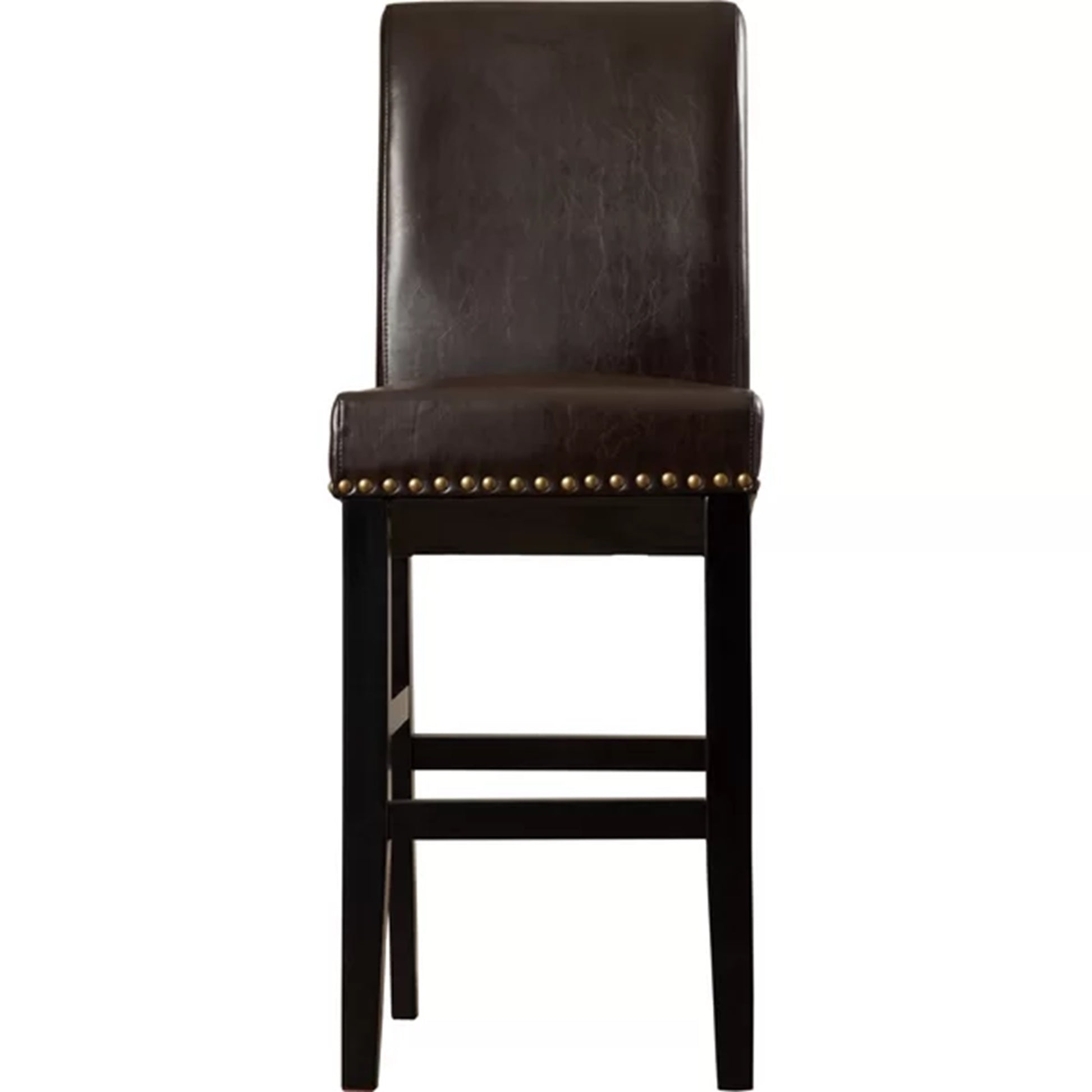 Old Hm: 54222.00Kp Upholstered 30'' Counter Stool With Solid Wood Frame Set Of 2 Brown Set Of 2 Leather