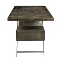 Brancaster Executive Desk W Usb, Bronze Aluminum Finish Of02586 Bronze Plywood