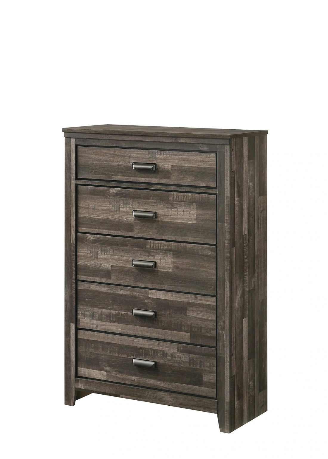 1Pc Rustic Contemporary Brown Finish Five Storage Drawers Wooden Bedroom Furniture Antique Brown Bedroom Contemporary,Rustic Wood