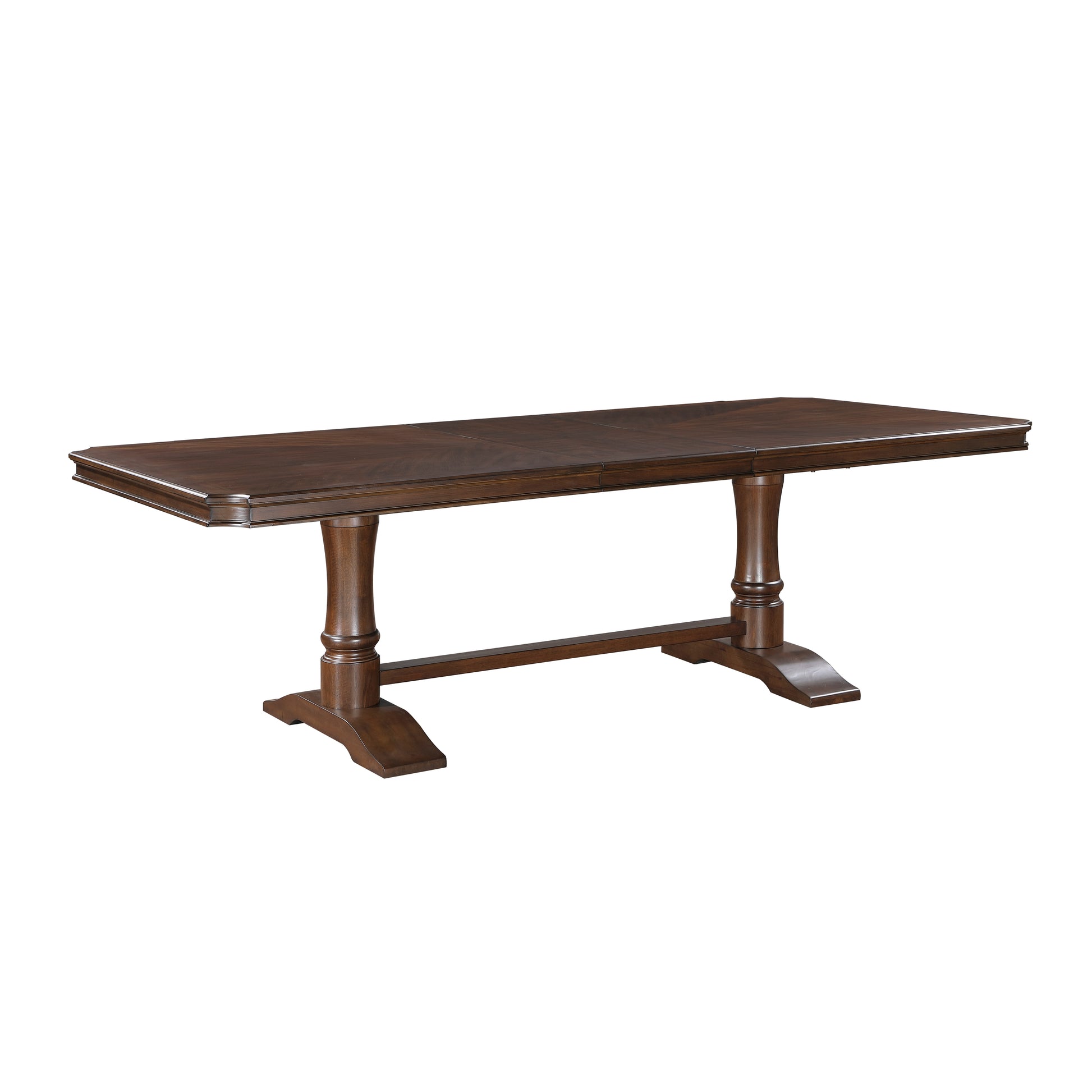 Formal Traditional Design 8 Seater Dining Table With Self Storing Leaf Cherry Finish Wooden Dining Furniture 1Pc Cherry Seats 8 Dining Room Kitchen & Dining Tables Rectangular Wood Trestle