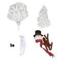 4Ft Pre Lit Christmas Tree With 100 Lights, Snowman Shaped Artificial Christmas Tree, Xmas Tree With 380 Branch Tips, Pvc Festival Celebration Decoration Inside And Outside White Pvc