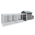 118 Wooden Chicken Coop Hen House Poultry Cage With Free Range Doors, Nesting Box,Leakproof Pull On Tray Gray Wood