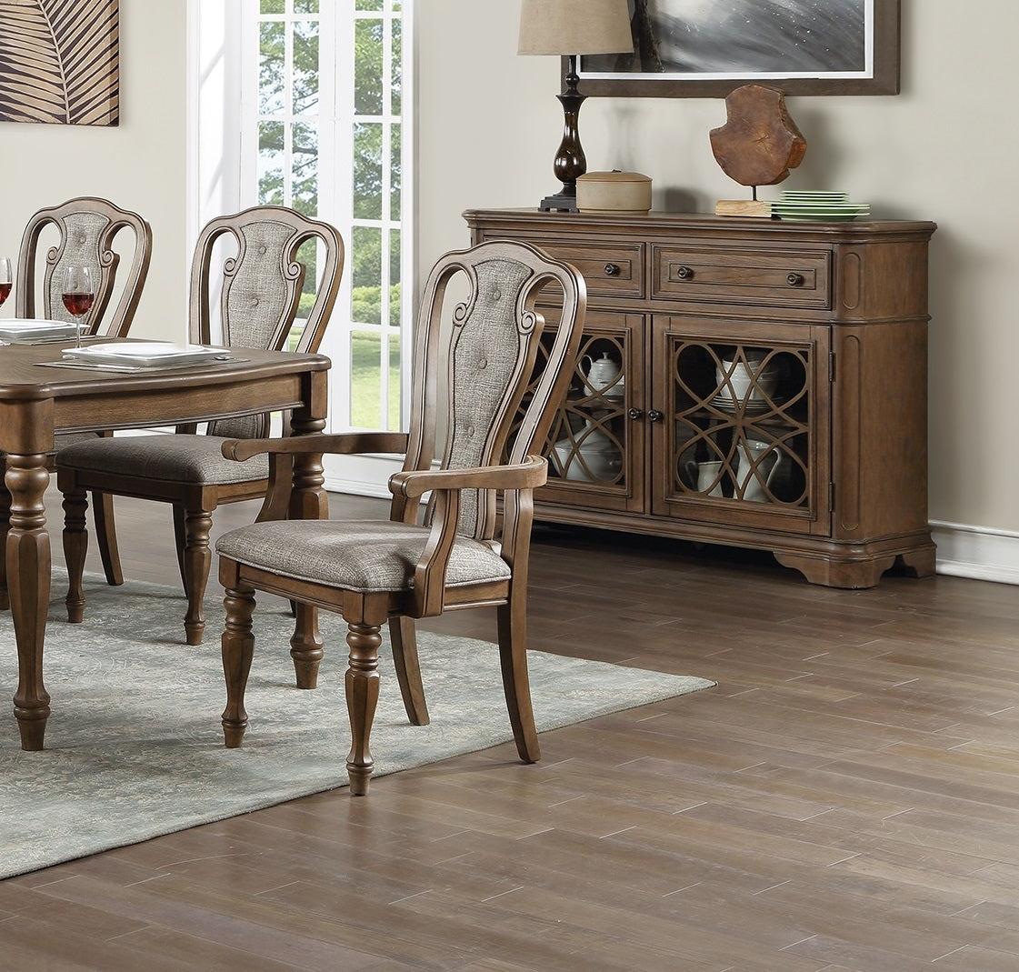 Transitional 9Pc Dining Set Dining Table 6Xside Chairs And 2X Arm Chairs Cushion Seat Ash Oak Finish Kitchen Dining Room Wood Dining Room Distressed Finish Rubberwood Rectangular Dining Table With Chair Wood Wood Oak Seats 8 72 Inches Removable Leaf