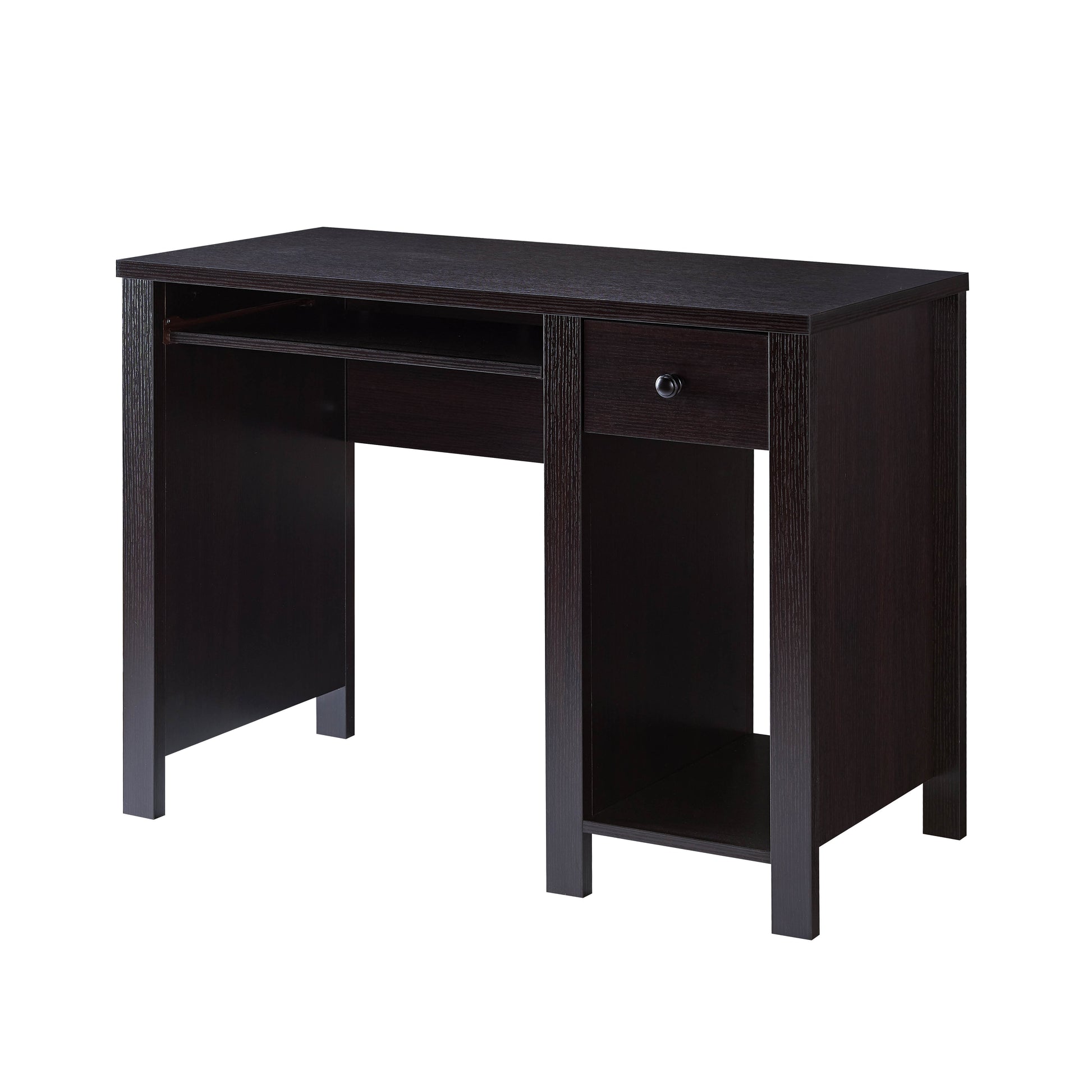 Student Desk Home Office Desk 39"W Compact Desk Writing Desk Laptop Desk Red Cocoa Espresso One Drawer Keyboard Drawer Wooden Knob Espresso Particle Board Mdf