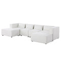 Modular Sofa Beige Chenille Fabric, Simple And Grand, The Seat And Back Is Very Soft. This Is Also A Knock Down Sofa Beige Chenille 6 Seat