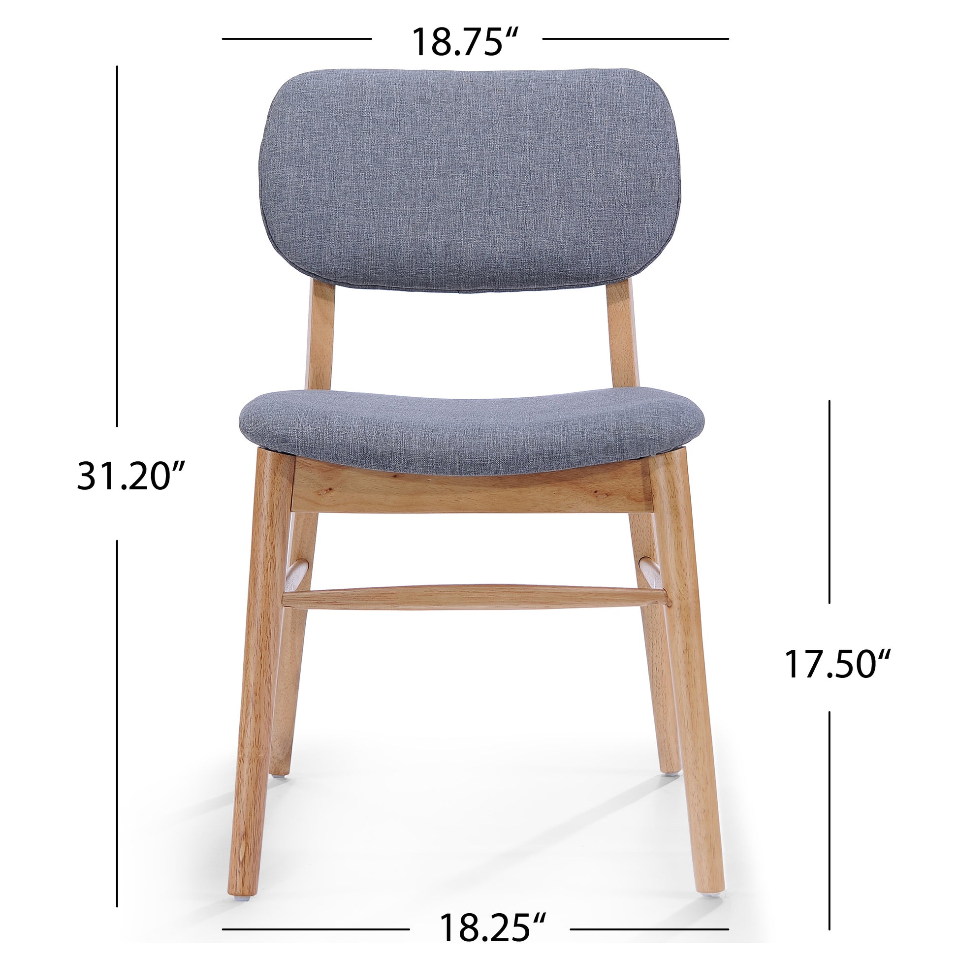 Chair Set Of 2 Gray Fabric