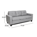 Viviana Three Seater Sofa With Wood Legs Grey Fabric