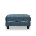 Sectional 3 Seaters Sofa ,Double Sided Multi Functional Footstool, Storage Matnon Slip Leg, Two Pillows, Velvet,Navy Blue Navy Blue Velvet 3 Seat