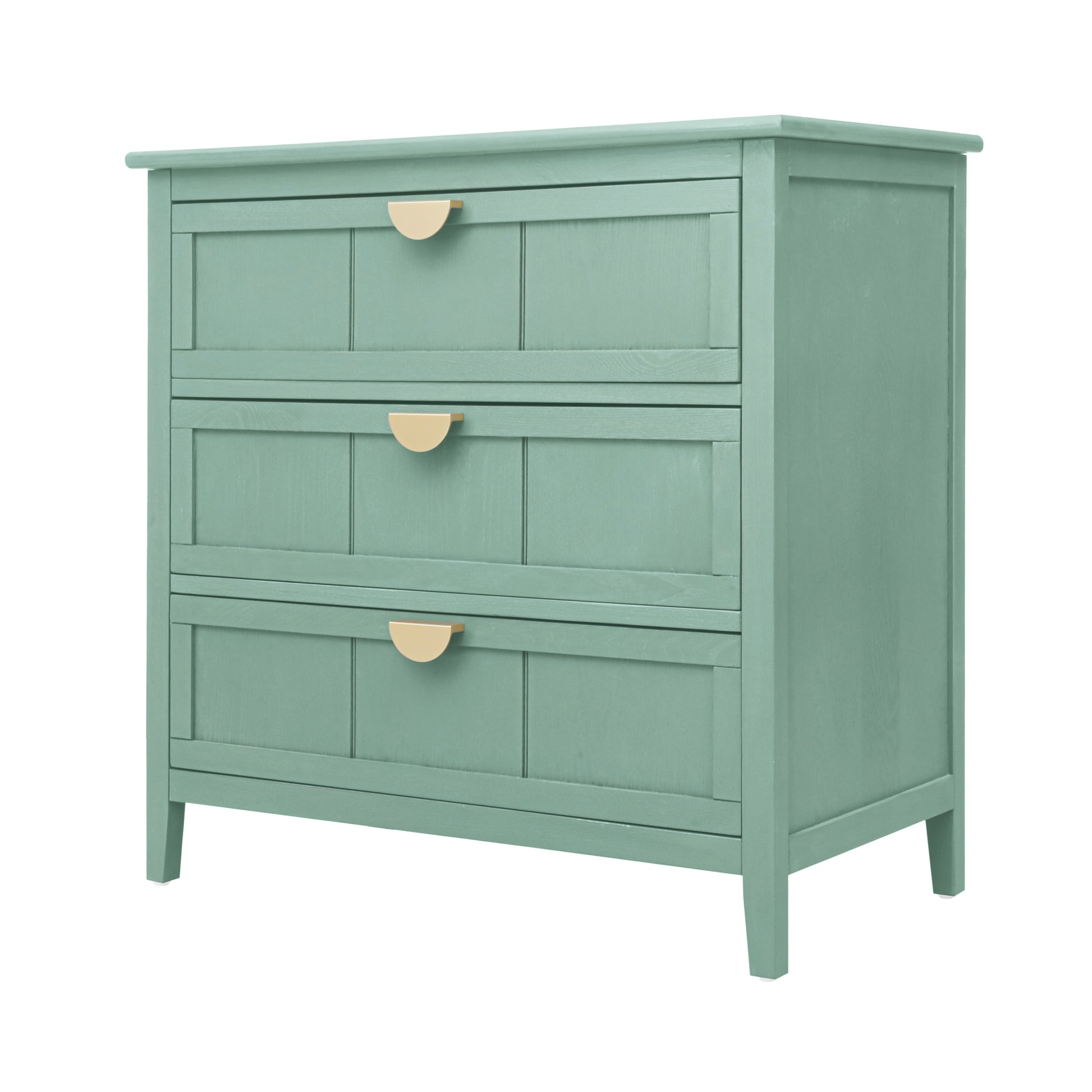 3 Drawer Cabinet, American Furniture,Suitable For Bedroom, Living Room, Study Light Green Mdf