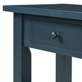 Retro Console Table With Drawer And Two Sturdy Shelves For Entryway, Living Room Navy Navy Mdf,Rubber Wood