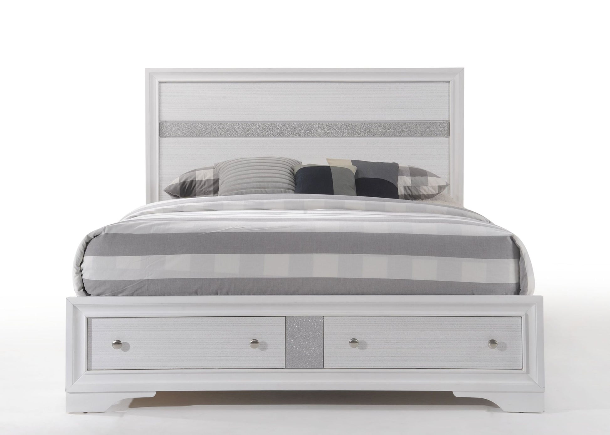 White Queen Bed With Storage Box Spring Not Required Queen White Wood Bedroom Contemporary Rubberwood Storage Included Wood