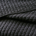 3 Piece Quilt Set Black Full Queen Full Black Microfiber