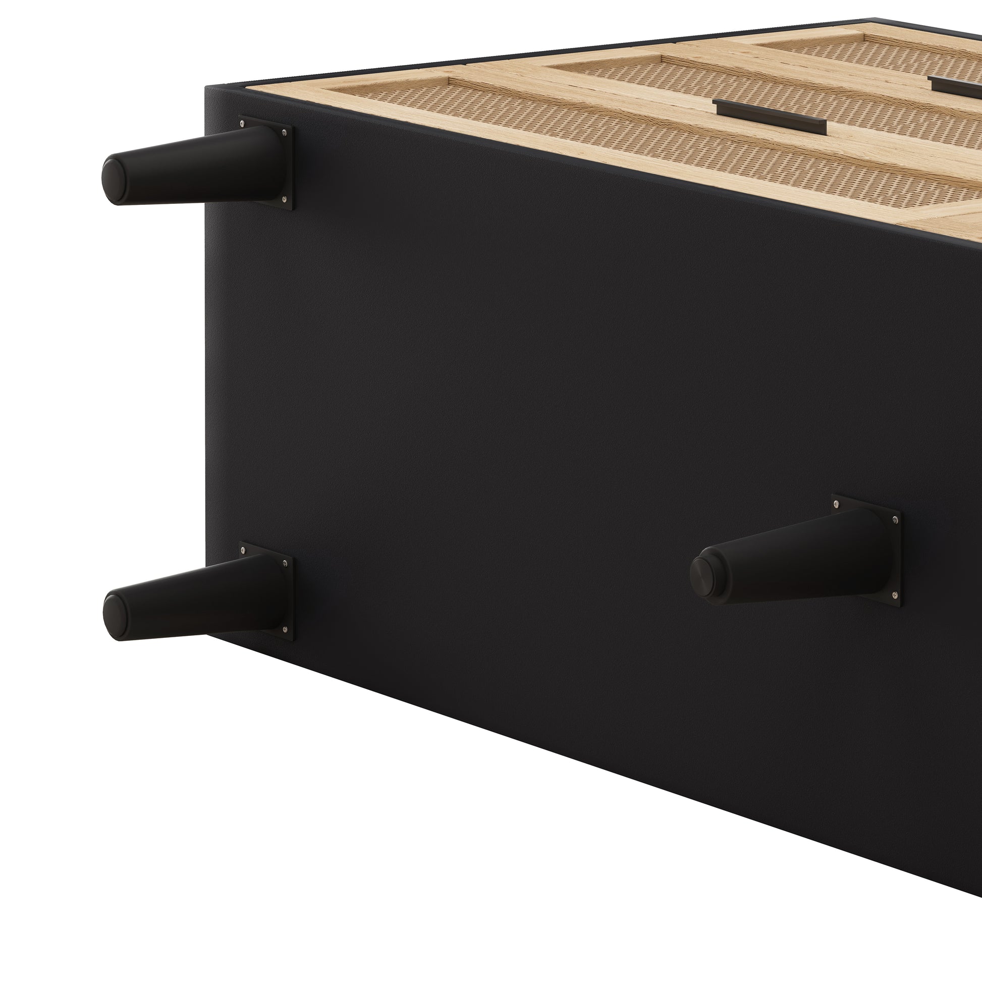 51.18"6 Drawers Rattan Storage Cabinet Rattan Drawer With White Drawer Slides,For Bedroom,Living Room,Black Black Primary Living Space Particle Board