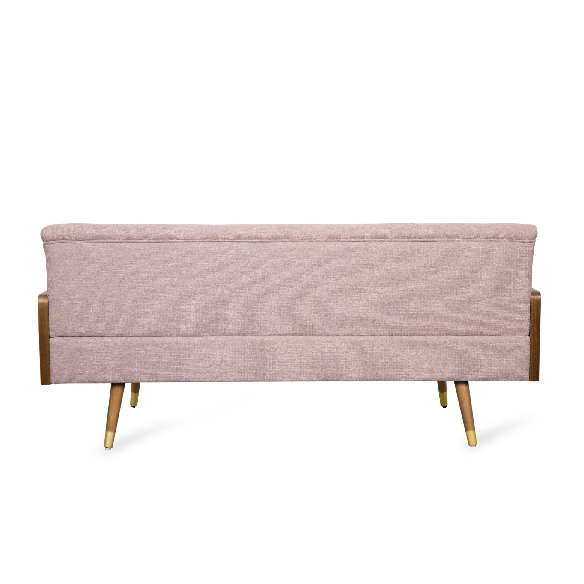 Aidan Mid Century Modern Tufted Fabric Sofa Blush Fabric