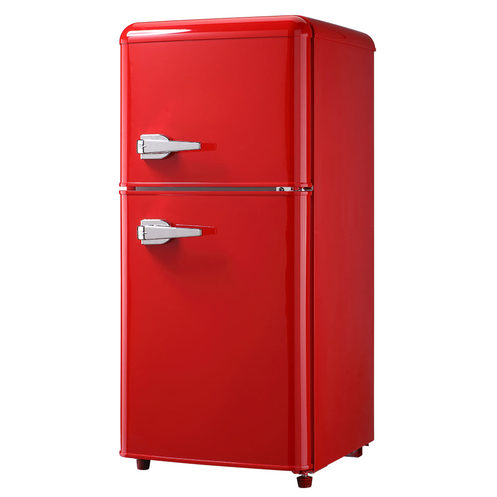 3.5Cu.Ft Compact Refrigerator Mini Fridge With Freezer, Small Refrigerator With 2 Door, 7 Level Thermostat Removable Shelves For Kitchen, Dorm, Apartment, Bar, Office, Red Red Kitchen Modern Abs Steel Q235