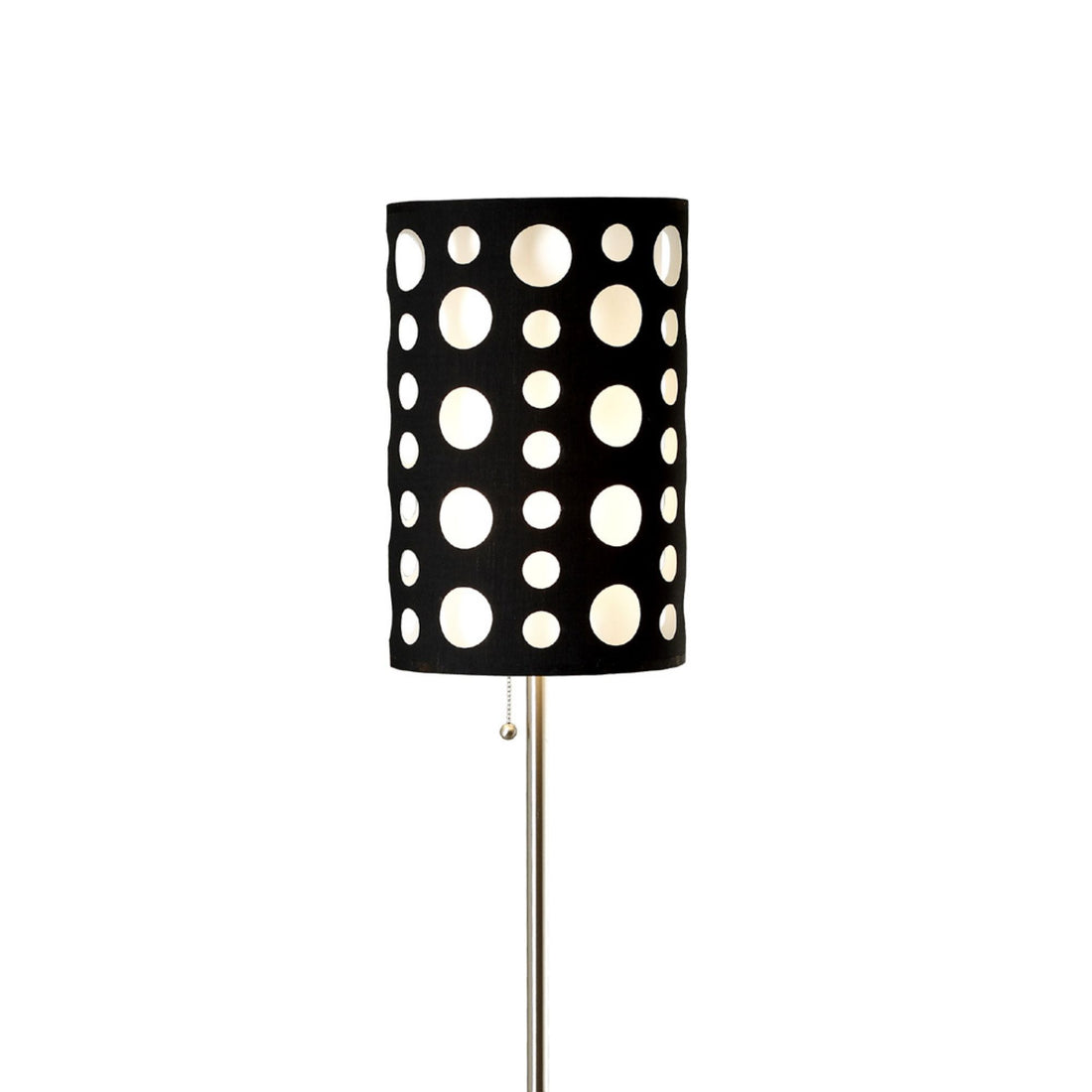 66" Tall Metal Floor Lamp, Retro Design With Black And White Shade Multicolor Metal