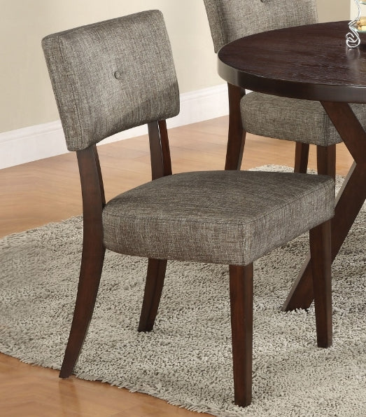 Drake Gray Fabric & Espresso Finish Side Chair Set Of 2 Gray Fabric