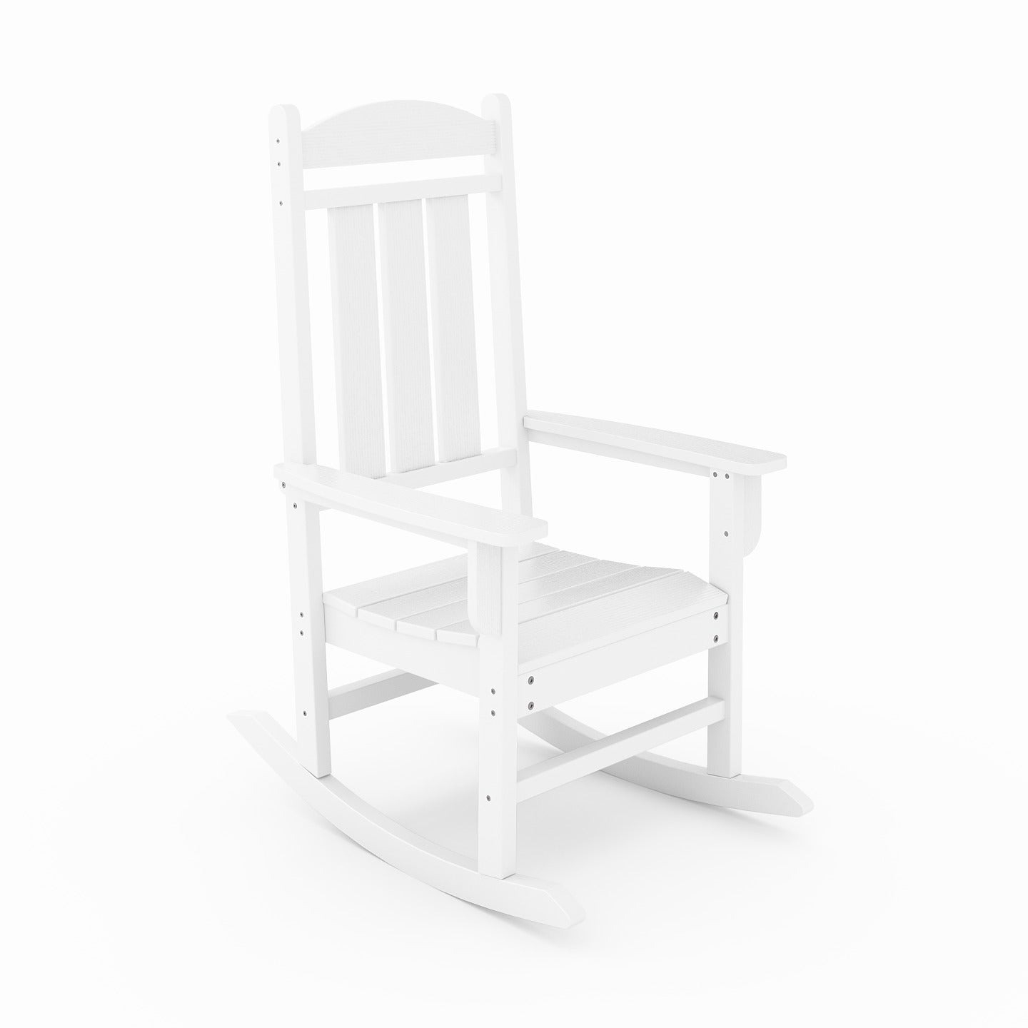 White Traditional Porch Rocker Classic Hdpe Poly Lumber For Porch, Patio, And Garden Comfort No Rocker & Glider White Weather Resistant Frame Garden & Outdoor American Traditional Hdpe Hdpe