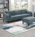 6Pcs Modular Sofa Set 4X One Arm Chairs 1X Armless Chair 1X Ottoman Living Room Furniture Mineral Color Morgan Fabric Grayish Primary Living Space Cushion Back Classic,Contemporary,Modern Modular