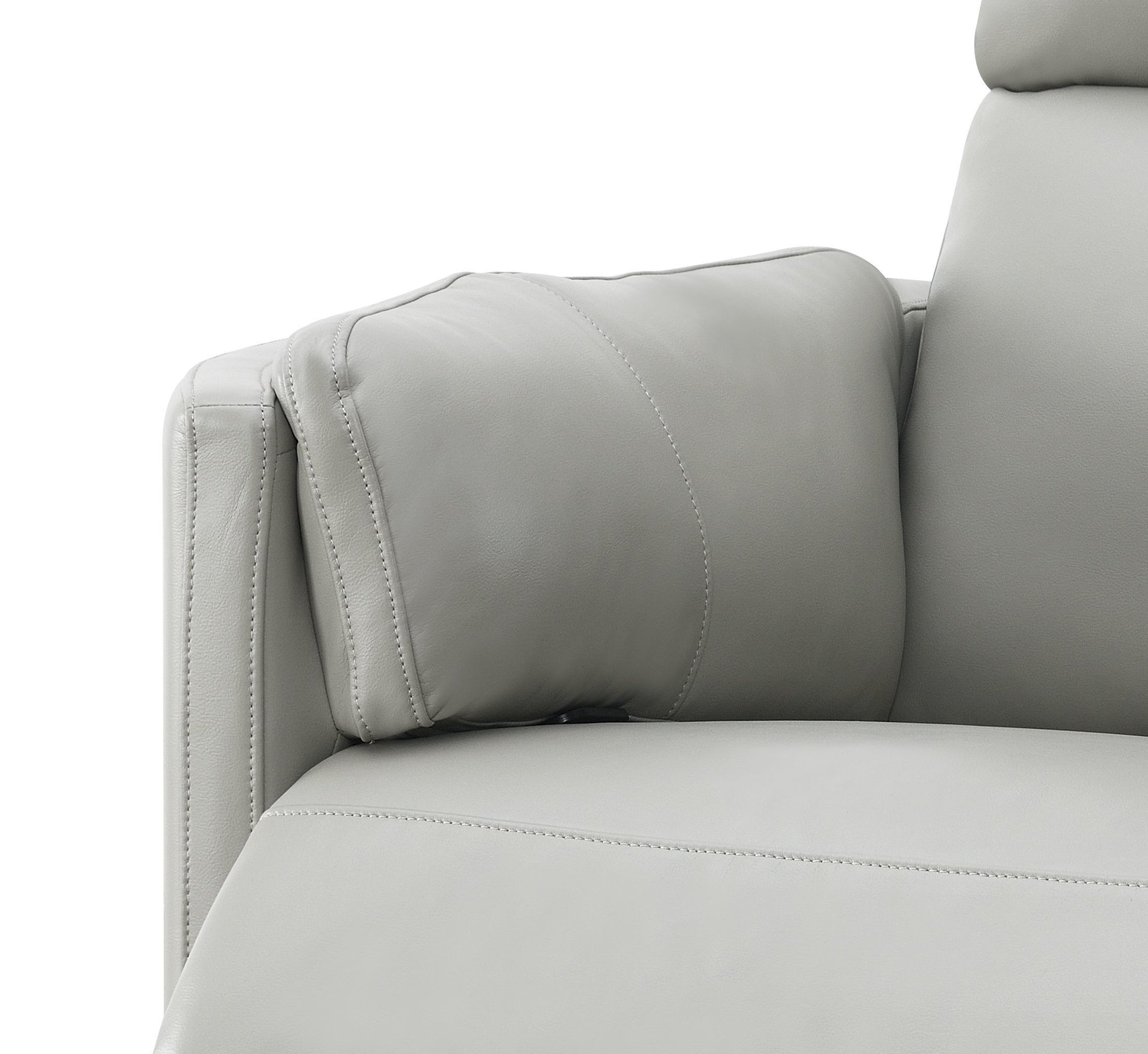 Sagen Glider Recliner W Swivel, Gray Leather Aire Lv01880 Gray Leather