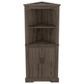 Tall Corner Cabinet With Doors For Living Room, Bathroom,Dining Room Or Kitchen,Color:Dark Walnut Walnut Mdf