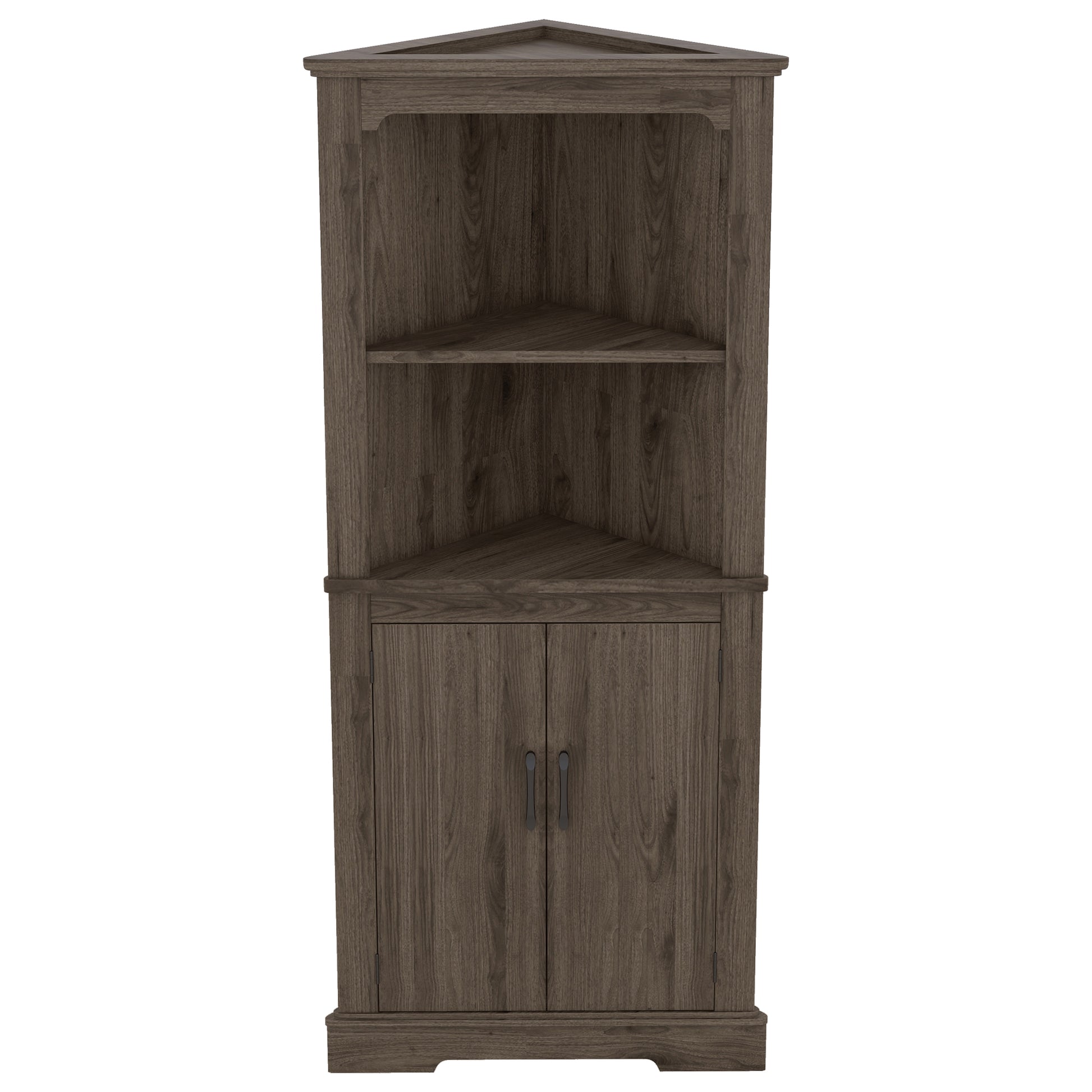 Tall Corner Cabinet With Doors For Living Room, Bathroom,Dining Room Or Kitchen,Color:Dark Walnut Walnut Mdf