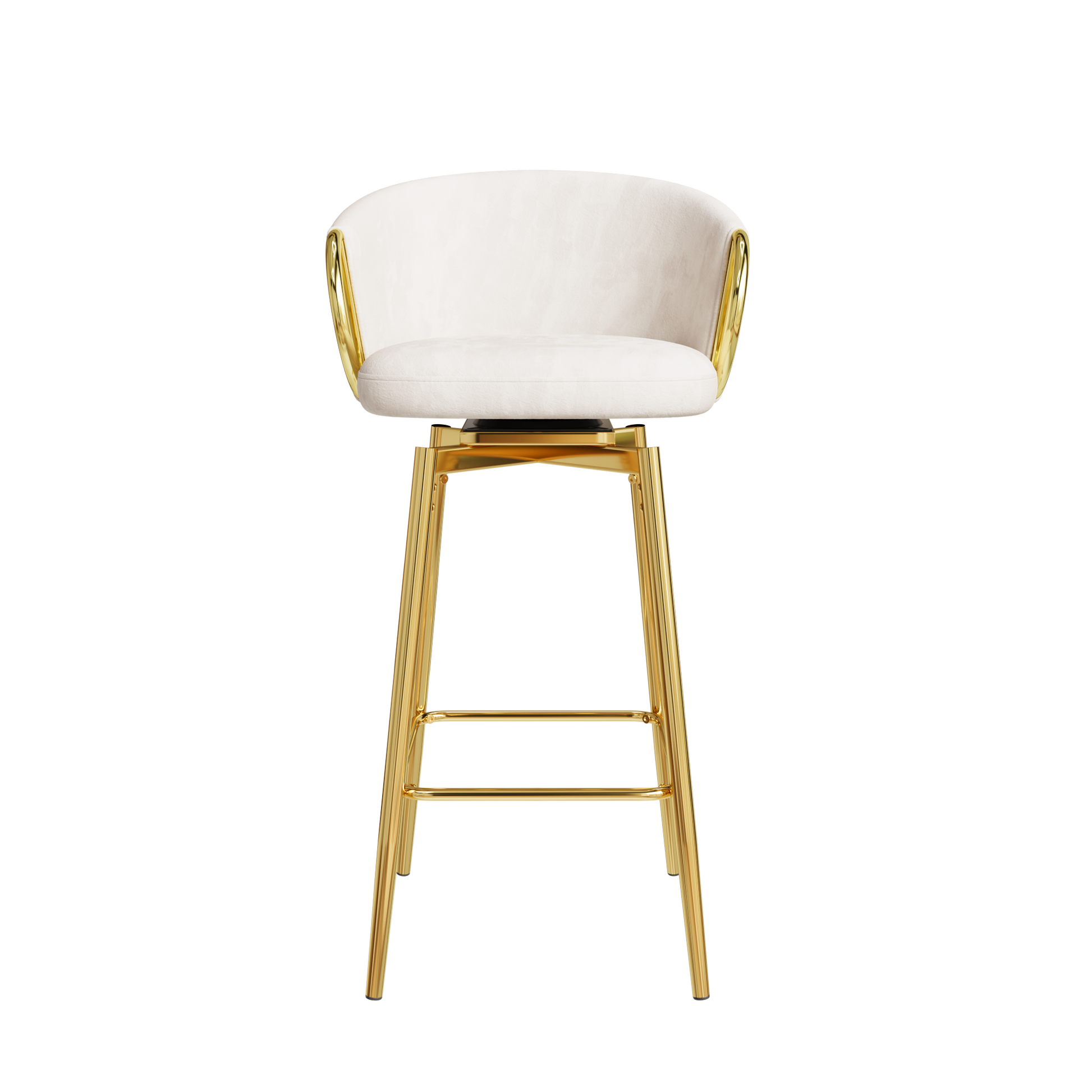 30 Inch Dining Chairs Set Of 2 Modern Style 360 Swivel Bar Chairs With Simple Design, Comfortable High Stools, And Flexible Dining Chairs Suitable For Bars, Restaurants,Velvet Bar Chair Beige Beige