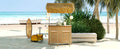 Hawaiian Style Bar Height Patio Set With Pe Grass Canopy, Outdoor Bar Table And Stools With Adjustable Feet, Acacia Wood Top, For Dining And Drinking, Natural Antique Natural Seats 2 Garden & Outdoor Wicker