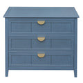 3 Drawer Cabinet, American Furniture,Suitable For Bedroom, Living Room, Study Blue Mdf