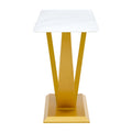 Modern And Simple Rectangular Glass Dining Table In White With A Pattern, 0.39 