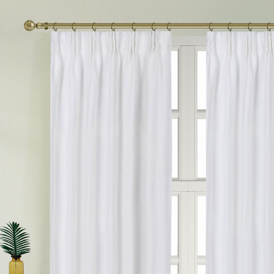 Newport Cotton Lining Window Curtains For Bedroom, Linen Curtains For Living Room, 84 Inches Long Curtains For Living Room, Soft White Soft White Linen