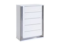 Moon Smooth White Chest With Led White Solid Wood Mdf