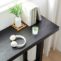 Bar Table,Bar Chair, Extra Long Entryway Table For Entryway, Hallway, Living Room, Foyer, Corridor, Rectangular Wood High Top Kitchen Dining Table, Black Matt Black Solid Wood Mdf
