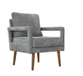 Mid Century Armchairaccent Chair With Chenille Armrest & Soft Cushion For Living Room, Bedroom, Home Office, Study, Grey Gray Light Brown Primary Living Space American Design,Modern Birch Foam Wood Fabric