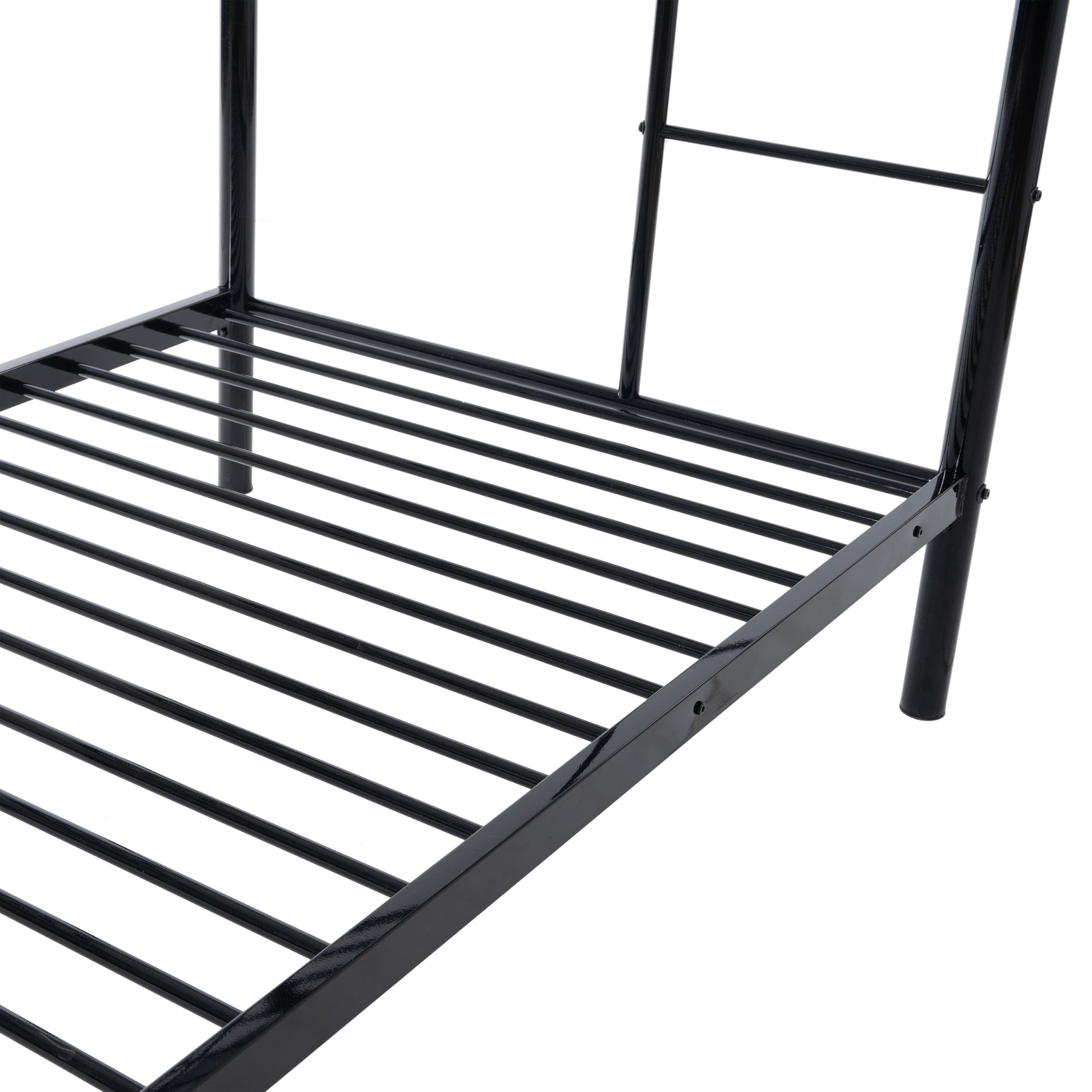 Twin Over Twin Bunk Bed With Ladders Twin Black Steel