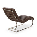 S Chaise Lounge Dark Brown Pu Leather