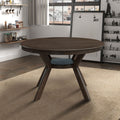 Wooden Dining Table Set, Mid Century Modern Round Rubber Wood Kitchen Table And Cross Back Upholstered Dining Chairs For Dining Room, Kitchen, Saving Space 1 Table With 4 Chairs , Brown Brown Solid