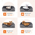 Memory Foam Pet Bed For Small Dogs & Cats With Washable Removable Cover Non Slip Base Waterproof Liner Egg Crate Foam For Improved Sleep, Grey,Large Grey Fabric