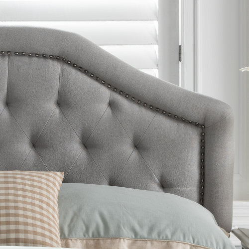 Queen&Full Sized Headboard Queen Light Grey Fabric