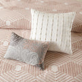 Cotton Jacquard Comforter Set Blush Full Queen Queen Blush Cotton