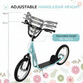 Aosom Youth Scooter Kick Scooter For Kids 5 With Adjustable Handlebar 16