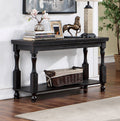 Rustic Style Antique Black 1Pc Sofa Table Open Bottom Shelf Plank Style Table Top Living Room Furniture Antique Black Primary Living Space Classic,Contemporary,Modern,Rustic,Transitional Open Storage Rectangular Console Tables Solid Wood