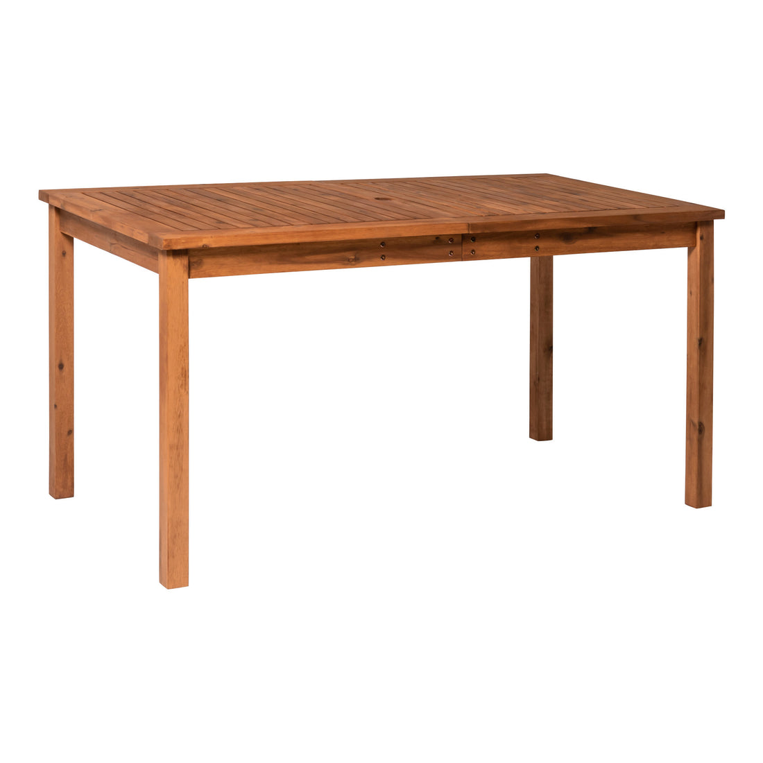 Contemporary Slat Top Acacia Wood Outdoor Dining Table Brown Brown Acacia Wood