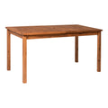 Contemporary Slat Top Acacia Wood Outdoor Dining Table Brown Brown Acacia Wood